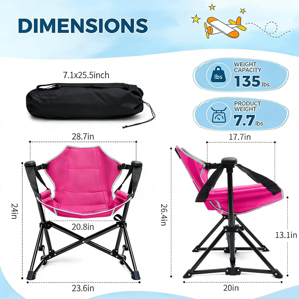 Kids Hammock Chair, Kids Camping Chair, Folding Chair, Pink