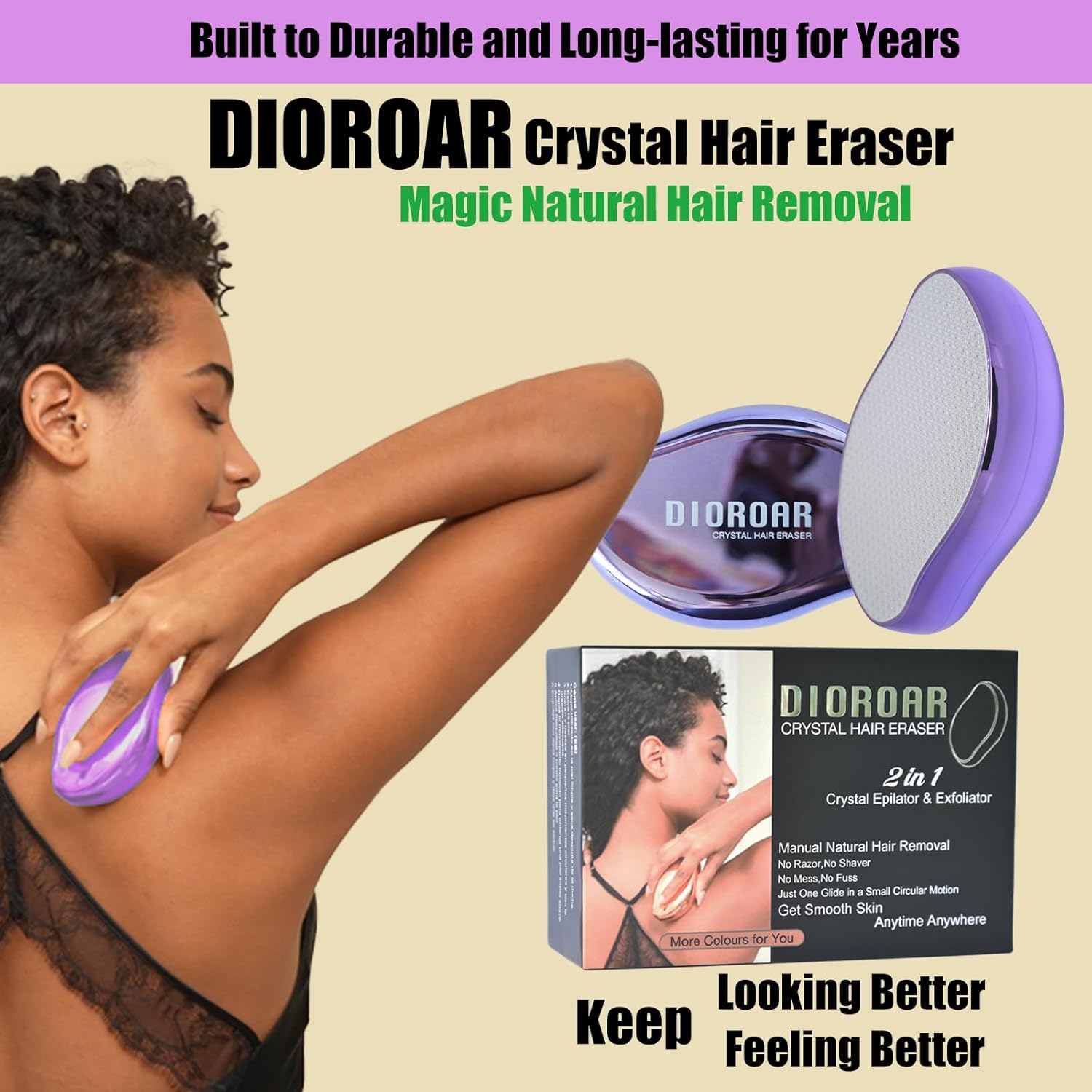 Crystal Hair Remover,Painless Reusable Hair Removal for Women & Men