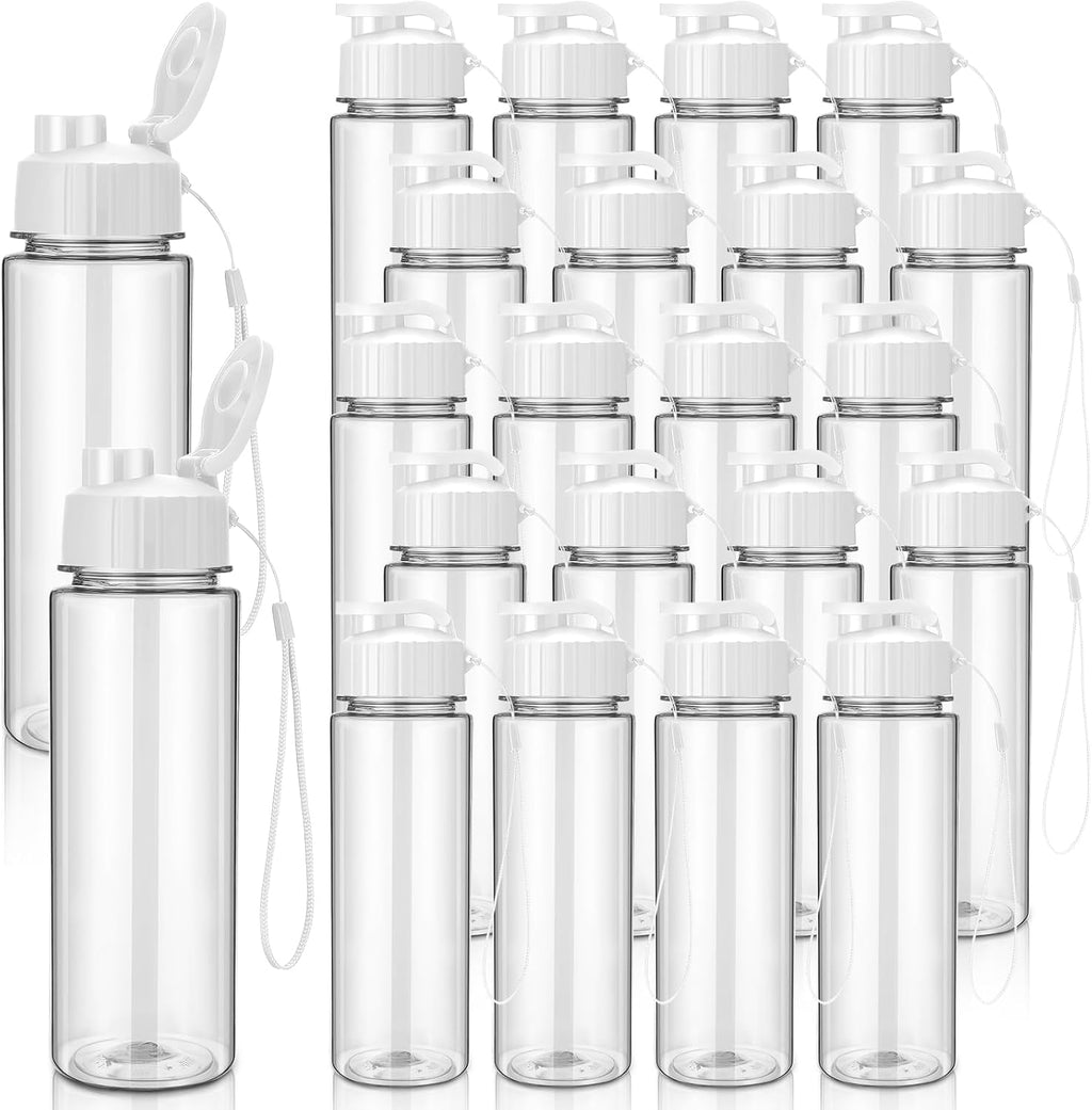 Mifoci 20 Pcs Plastic Water Bottles Bulk 17 oz, White