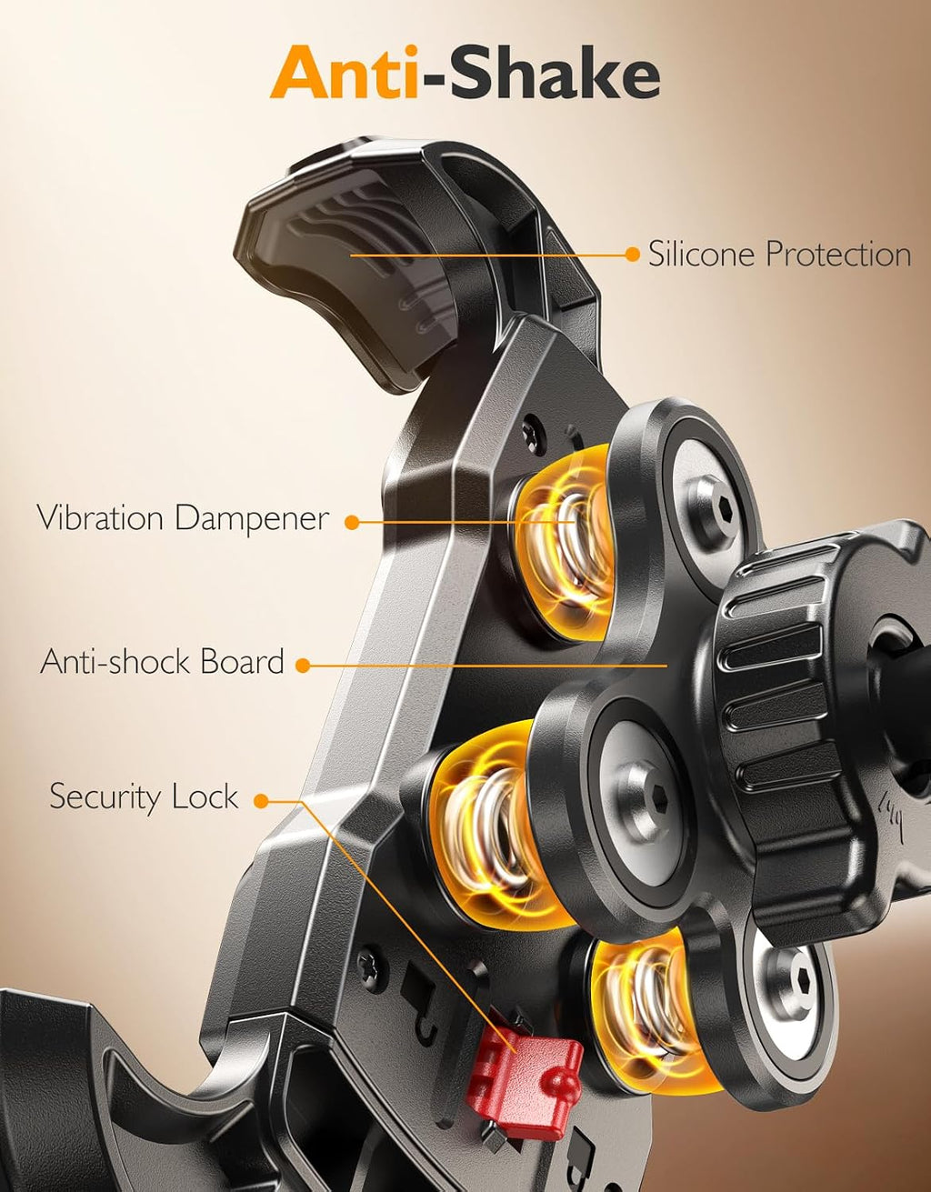 Bike Phone Holder Motorcycle Mount with Rubber Vibration Damper