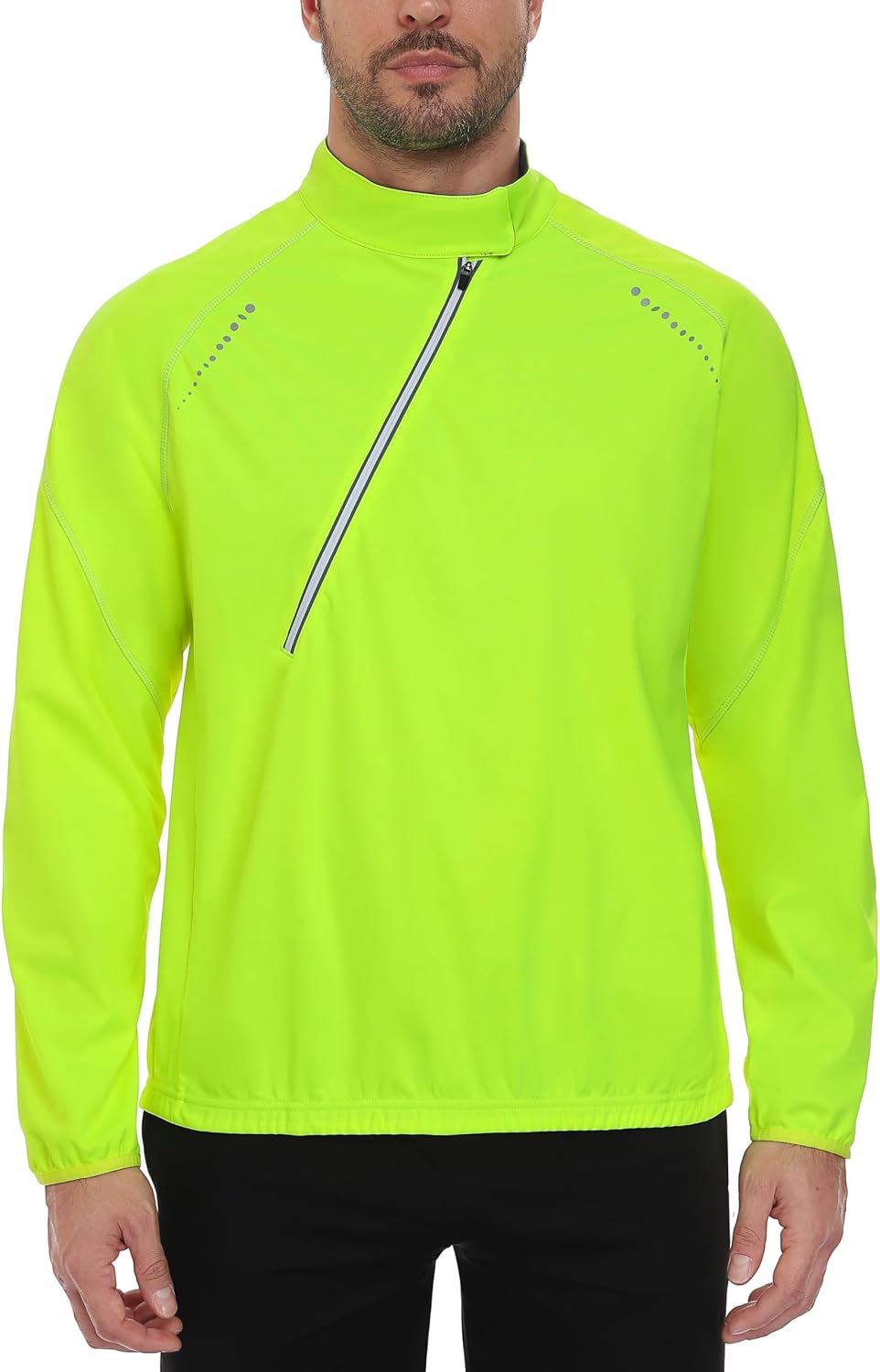 Little Donkey Andy Men's Cycling Jacket Long Sleeve Windproof Lightweight Jacket with Zipper Pocket for Running Biking