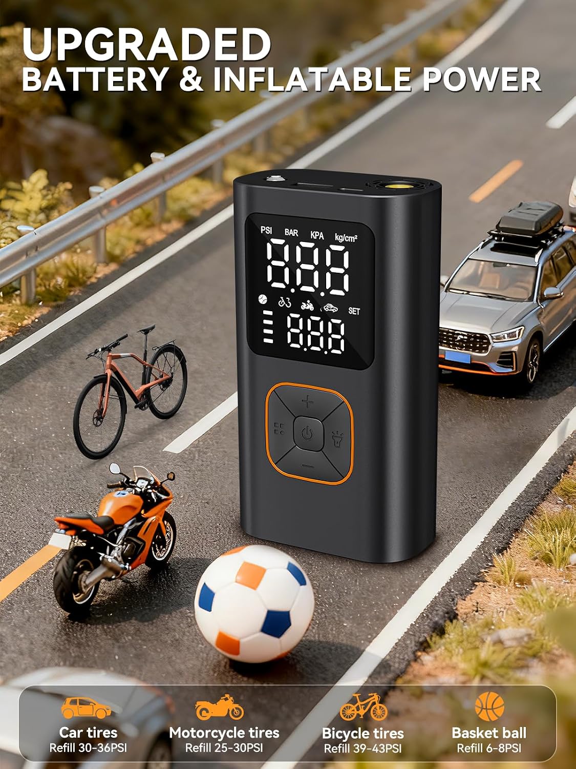Tire Inflator Portable Air Compressor with150 PSI Memory Function