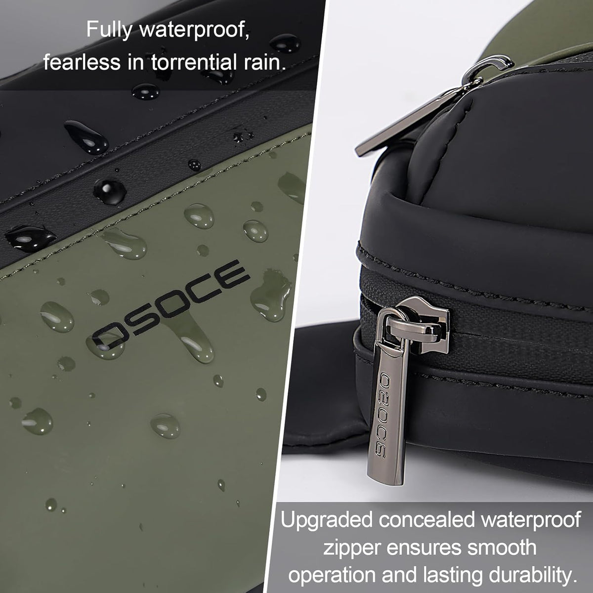 OSOCE Fanny Bag for Men, Waist Bag Water-Resistant, Side Release Buckle, L