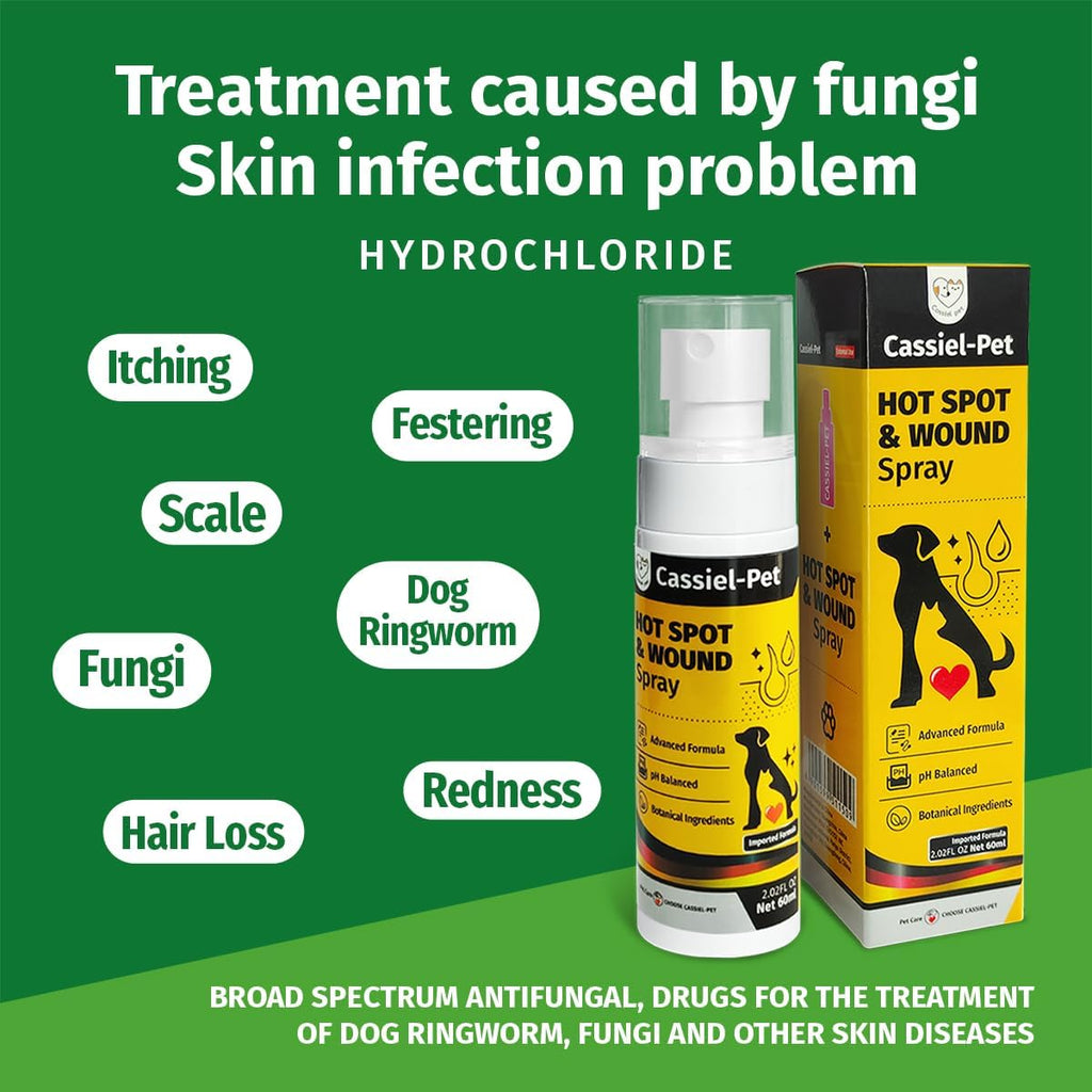Hot Spot Spray Treatment, Wound Care &amp; Itch Relief Spray for Dogs and Cats, Relives Scratching, Itchy Skin and Paw Licking, for All Animals, 2.02oz