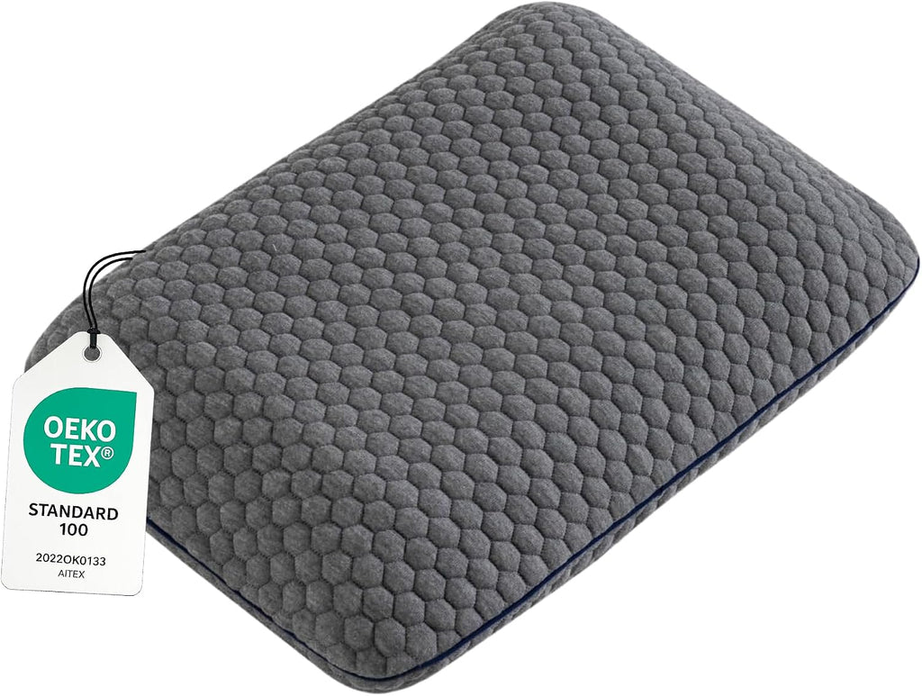 Travel Memory Foam Pillow for Sleeping, Comfortable Camping Pillow, 15.75x11.81x3.94 inches, Easy to Carry Portable Bag, Soft, Breathable, Washable Pillowcase