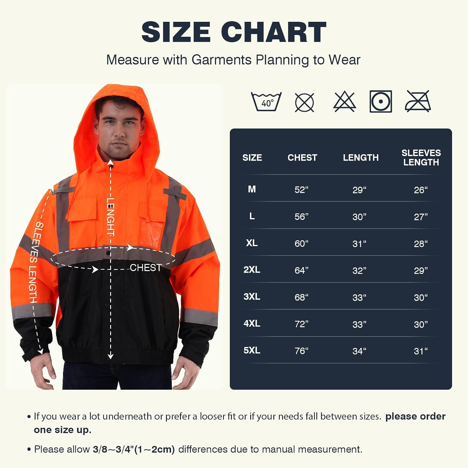 SKSAFETY Hi Vis Safety Rain Jacket for Men, Construction Work Rain Gear Heavy Duty Class 3 Rain Coat Waterproof Lightweight