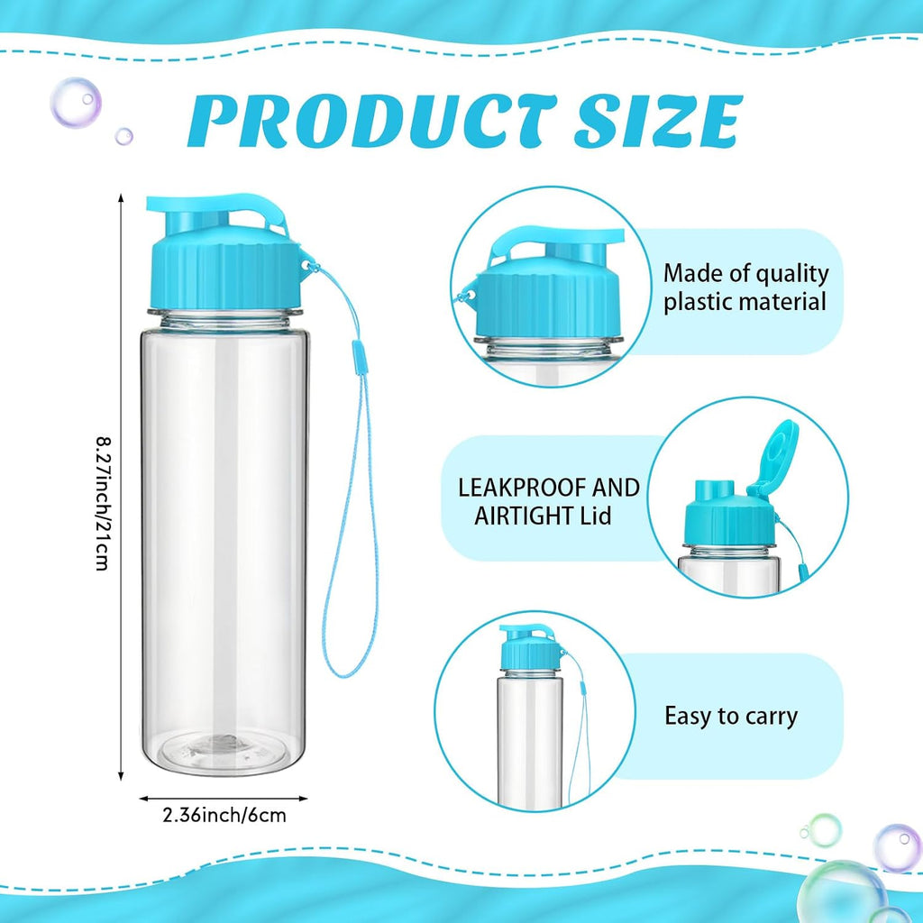 Mifoci 20 Pcs Plastic Water Bottles Bulk 17 oz, Sky Blue