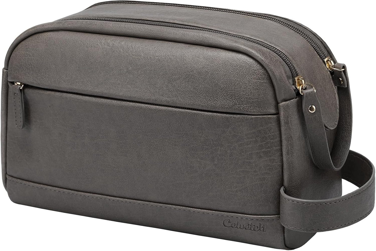 PU Leather Toiletry Bag for Men, Grey