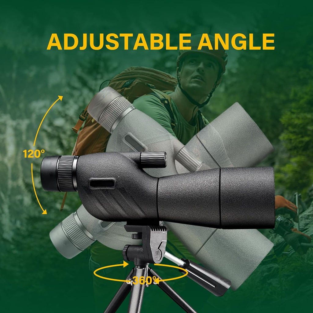 M.A.K Angled 20-75x60 Zoom HD Spotting Scopes with Tripod Phone Adapter