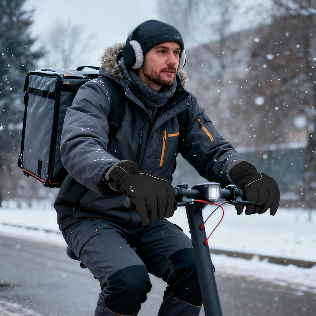 Winter Gloves Warm for Men & Women - Waterproof Touchscreen Outdoor Thermal Gloves with Plush Lining/Adjustable Wrist,Snow Shoveling Commuting Skiing