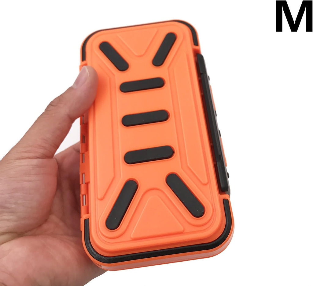 Waterproof Fishing Lure Box Spoon Hooks Baits Storage Tackle Box Containers for Casting Fishing Fly Fishing,Large/Medium/Small Lure Case Available (Orange-Medium)