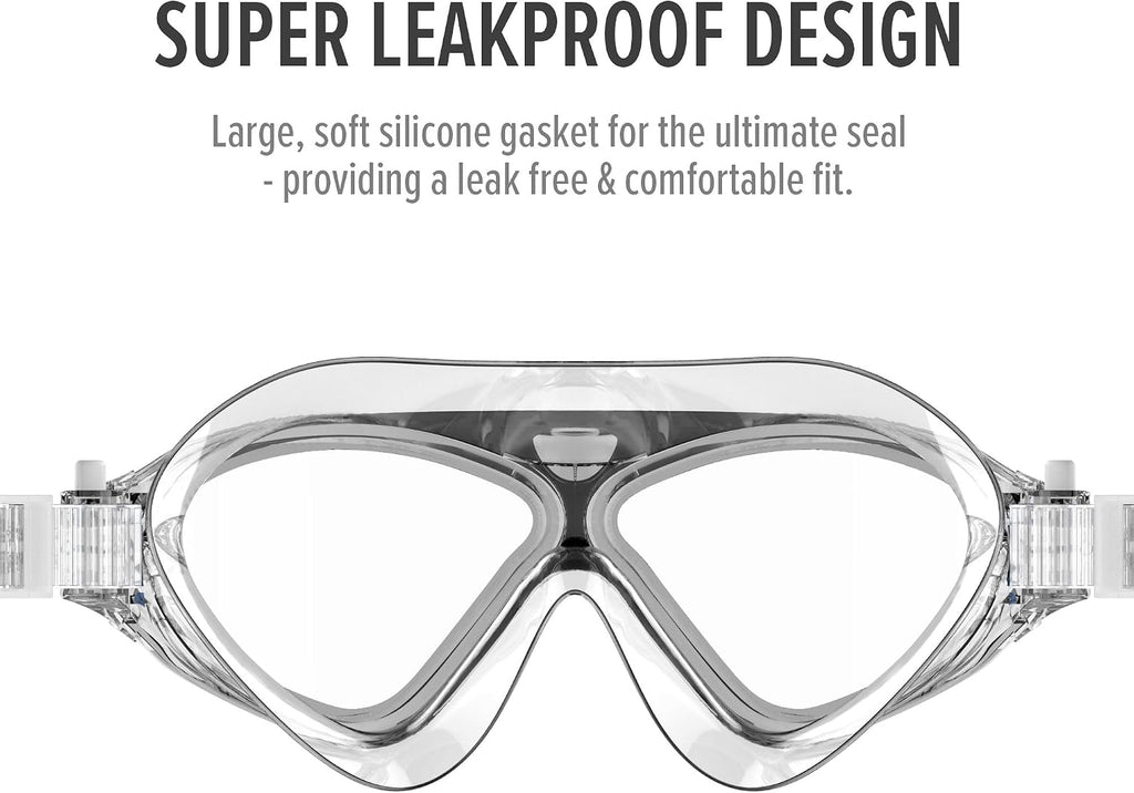 OutdoorMaster Swim Mask, Wide View Swim Goggles for Adult Men Women