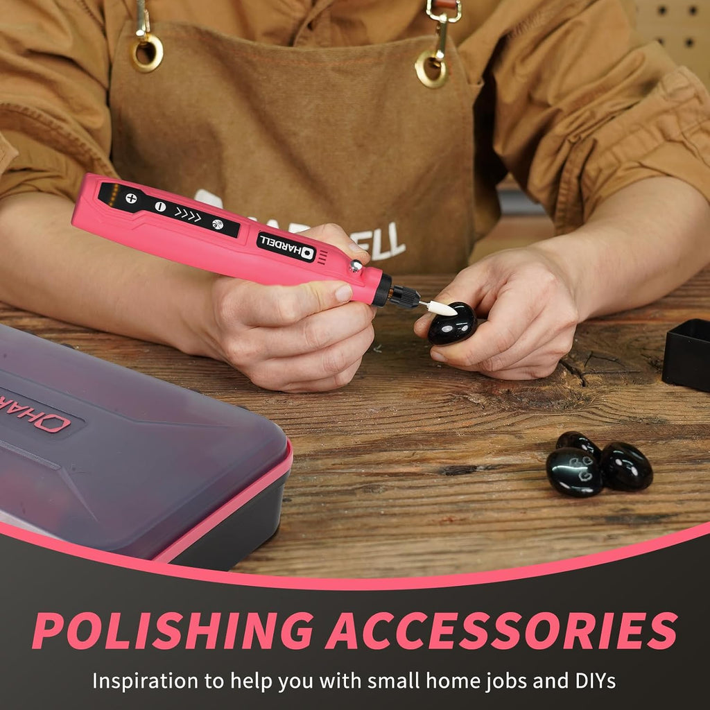 HARDELL Mini Cordless Rotary Tool, 4V 129pcs Rechargeable Rotary Tool Kit