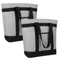 2PK Insulated Grocery Tote Bags, Large Reusable Cooler Bags with Zipper, Leakproof Thermal Shopping Bags for Food Delivery, Beach, Travel, Uber Eats & Picnic, Collapsible Personalized