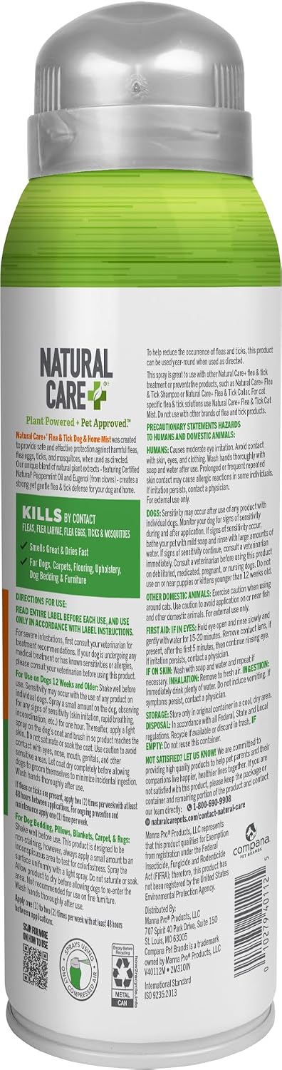 Natural Care Flea & Tick Spray for Dogs, Flea & Tick Treatment, 14oz