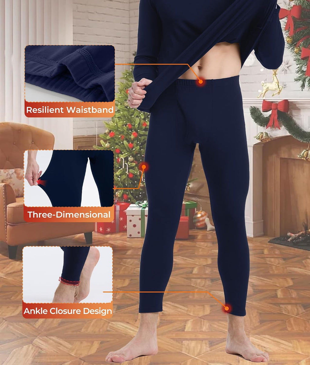 BAMBOO COOL Men's Thermal Underwear Lightweight Fleece Lined