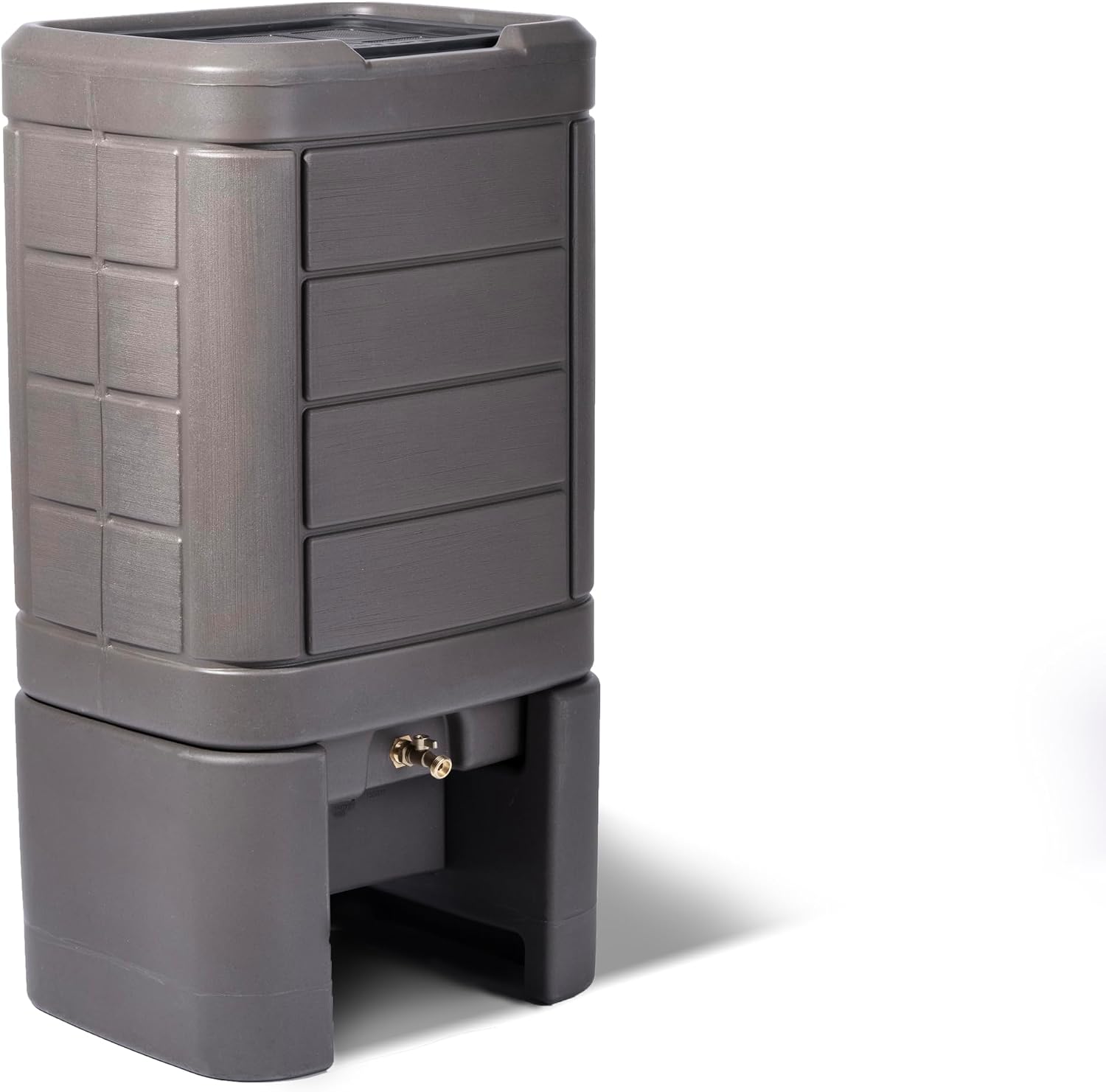 Step2 Lakewood Rain Barrel with Stand, Outdoor Water Conservation Container, Holds 60 Gallons, Brown