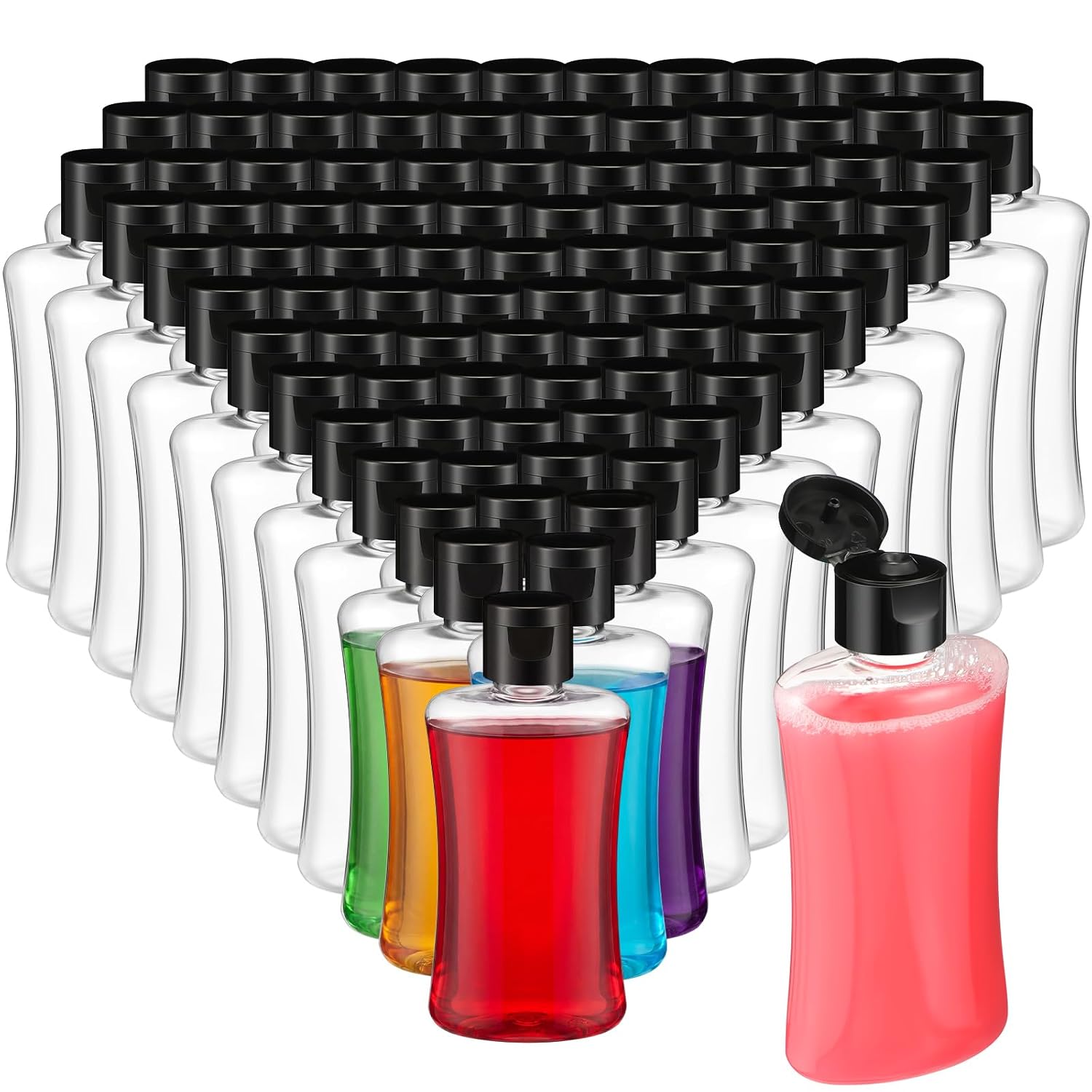 Domensi 12 Pcs 3.4 oz Travel Bottles with Flip Cap Lotion Squeeze Bottle