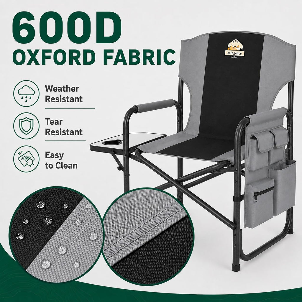 Colegence Oversized Camping Chair, 600-lb Capacity, Heavy-Duty Steel Frame