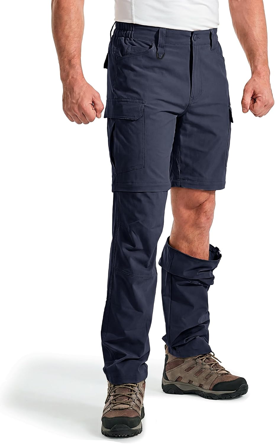 Men's Convertible Hiking Pants with 7 Pockets, Zip-Off Quick-Dry