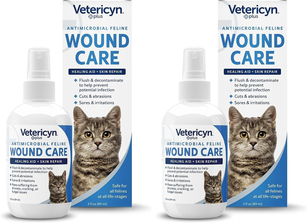 Vetericyn Plus Cat Wound Care Spray | Feline Healing Aid and Skin Repair for Wounds, Sores, and Abrasions, Provides Itch Relief for Cats Irritated Skin. 3 Ounces