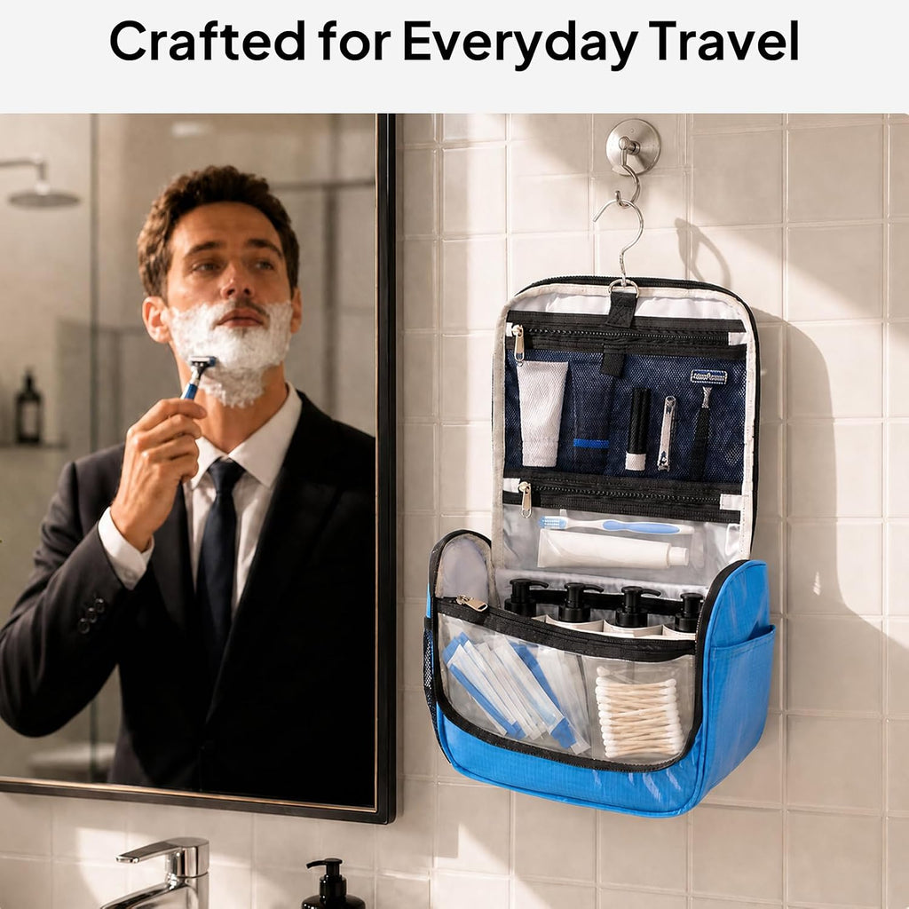 Travel Toiletry Bag for Women & Men, Waterproof Hanging Makeup Organizer