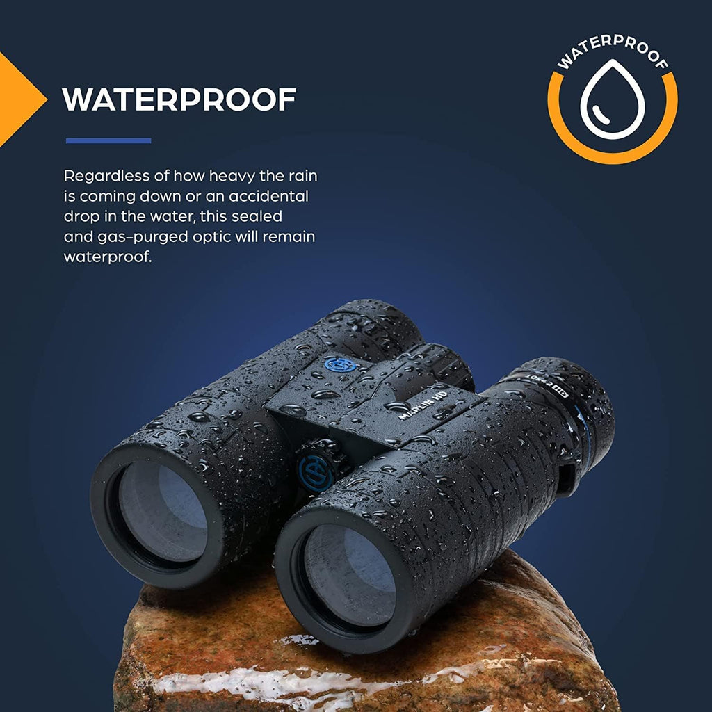 TSO Marlin HD 10x42 Bird Watching Binoculars for Adults, HD Glass, Multi-Coated Optics, Long Eye Relief, Waterproof, Fogproof & Fully Sealed Binoculars for Wildlife Viewing, Hunting, Hiking & Travel