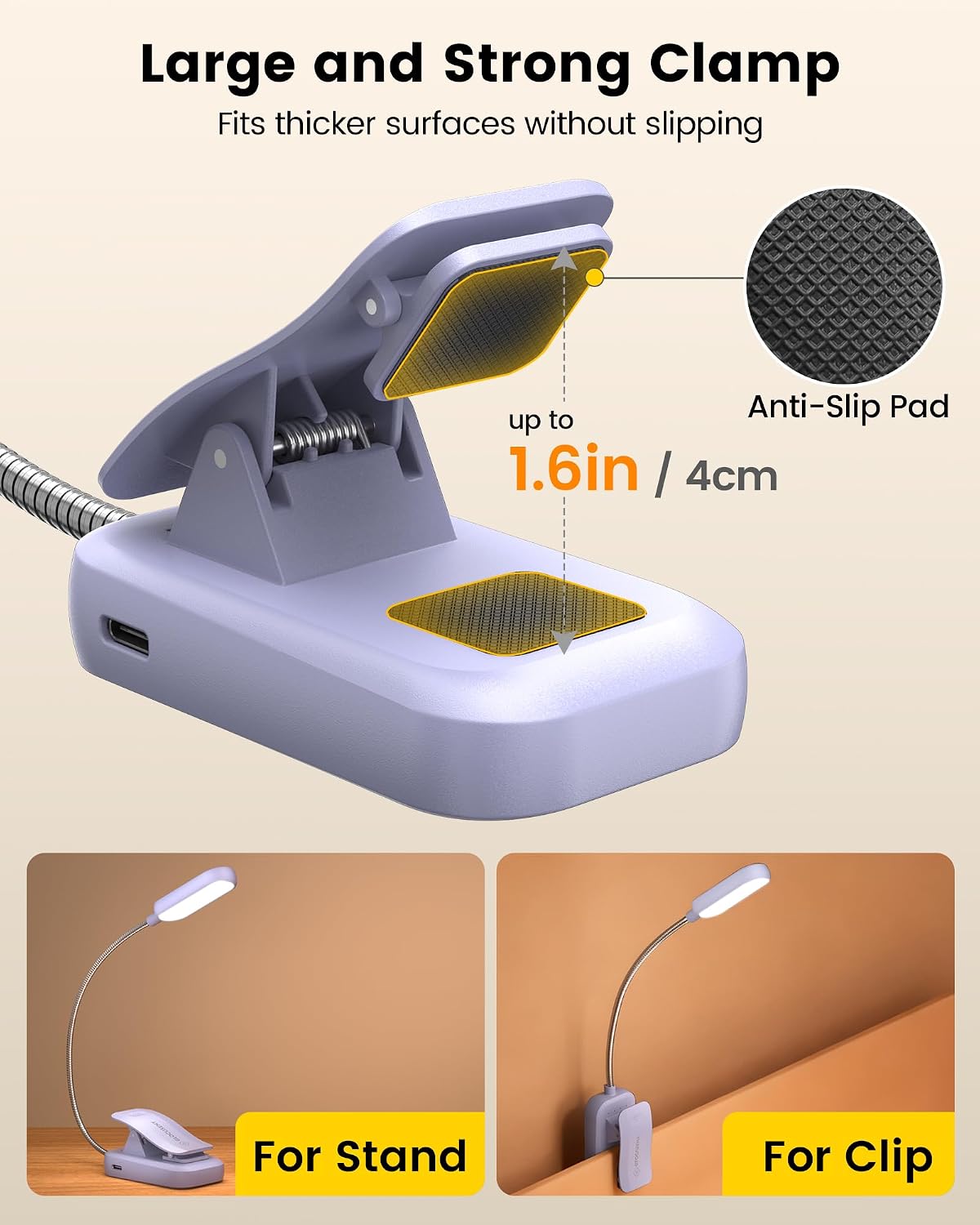 Glocusent 20 LED Reading Lights for Books in Bed, Eye Caring Reading Light