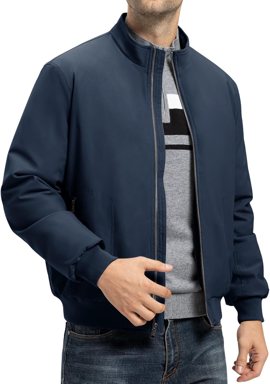 TBMPOY Men's Winter Jackets Bomber Padded Casual Windbreaker Warm Fall Coat