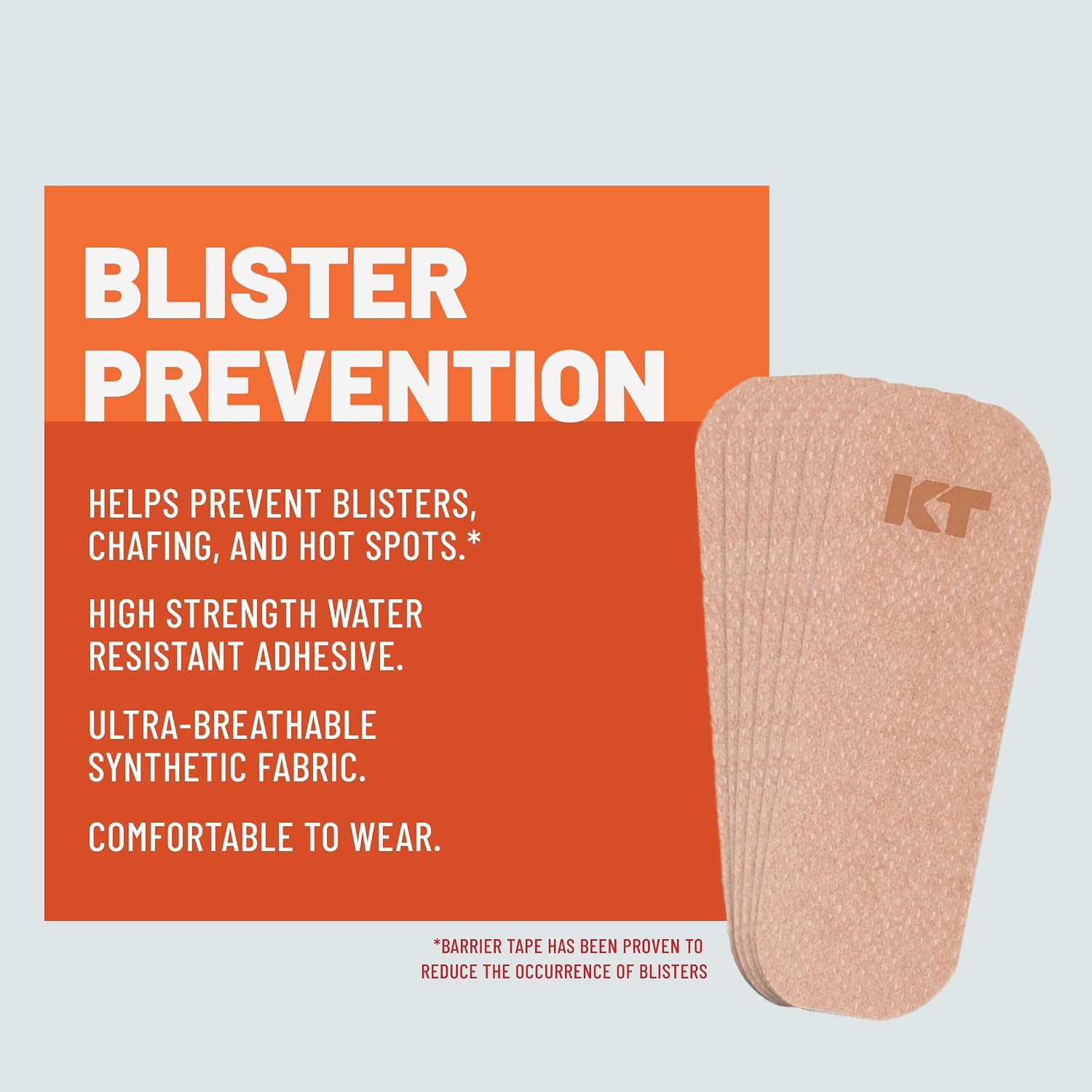 KT Health Blister Prevention Tape – 30 Precut Strips for Blister Protection, Strong Adhesive, Dermatologist Tested, Ideal for Athletes and Active Lifestyles – Black (Pack of 2)