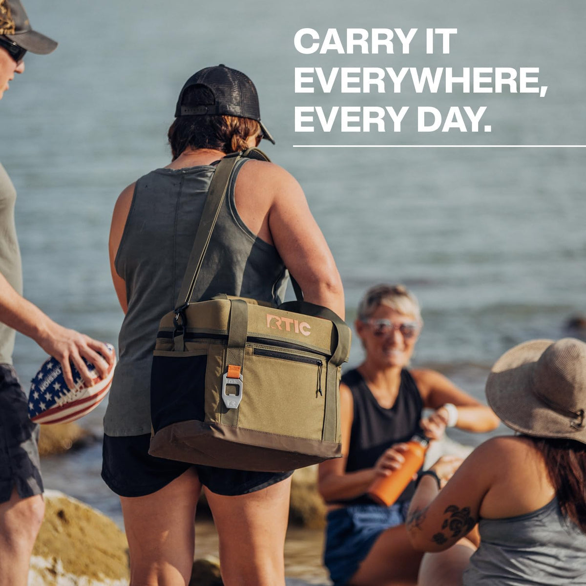 RTIC Everyday Cooler, Soft Sided Portable Insulated Cooling for Lunch, Beach, Drink, Beverage, Travel, Camping, Picnic, for Men and Women