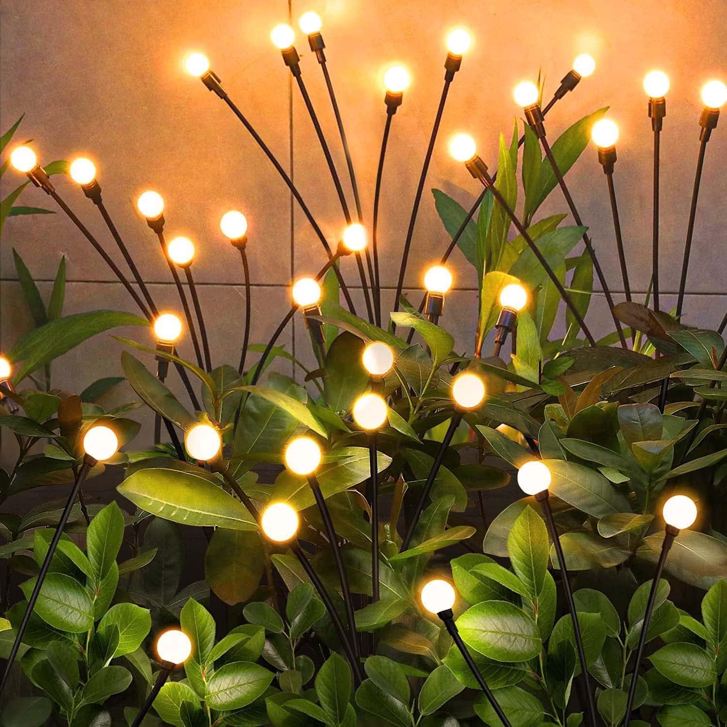 NBQQ Solar Garden Lights 4 Pack of 32 LEDs Swaying Firefly Garden Decor