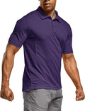 CQR Men's Quick Dry Tactical Polo Shirt, Lightweight Breathable Performance Polo, Short Sleeve UPF 50+ Outdoor Golf Shirt