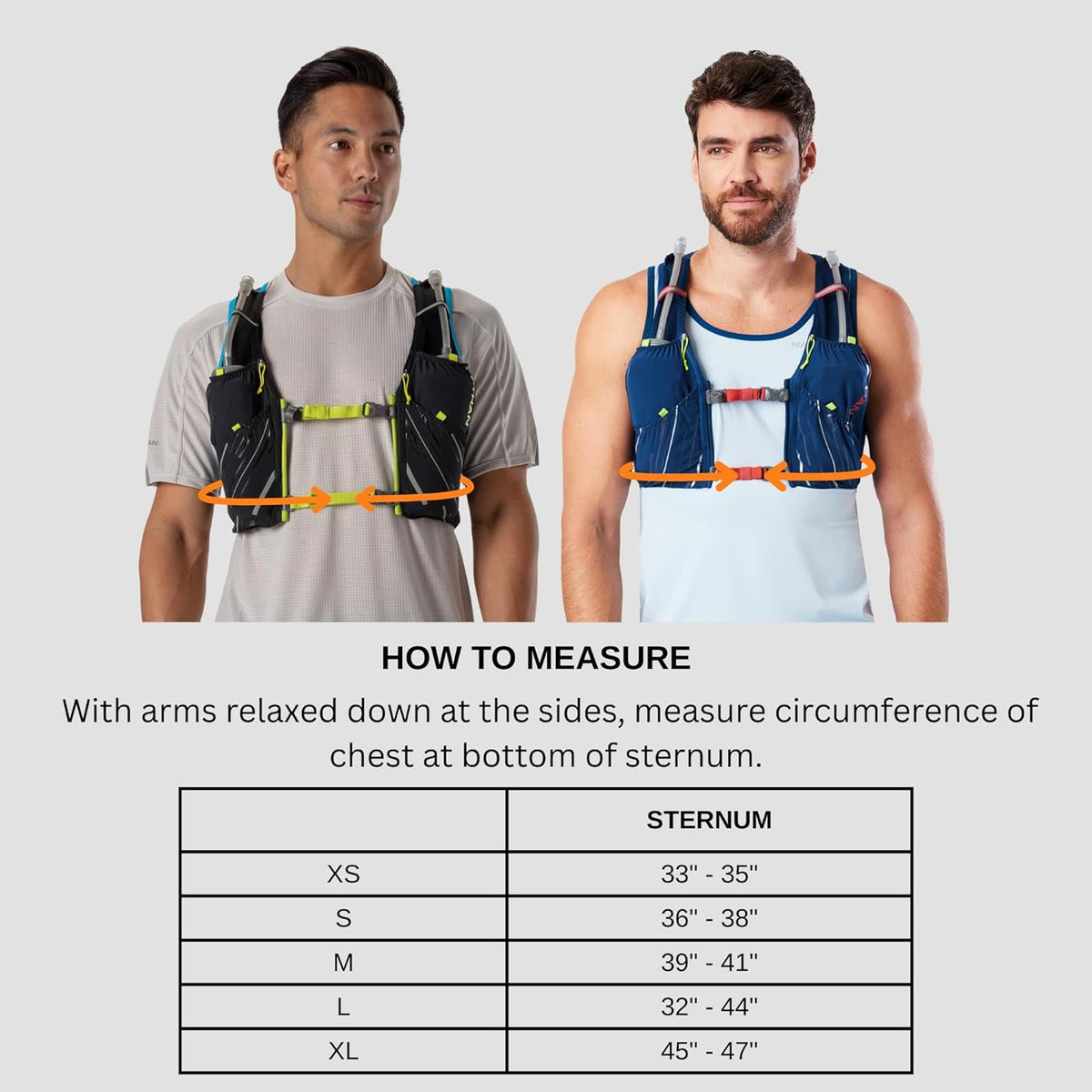 Nathan Men's Pinnacle Race Vest 4L Hydration Pack, Two 20 oz Soft Flasks, Running, Hiking, Water-Resistant, Moisture Wicking, Adjustable Straps
