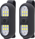2 Pack Clip on Flashlights, Running Light for Runners Rechargeable Safety Lights for Walking at Night Hands Free Flashlight Portable LED Work Light Warning Flashing Camping Hiking Walking Dog Black