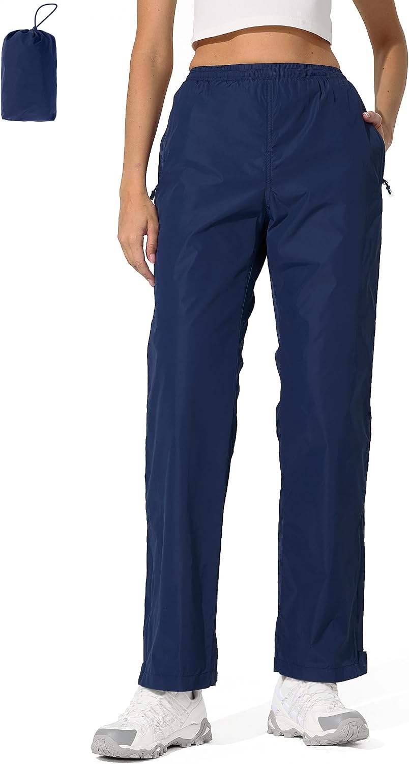 UIQUR Womens Rain Pants Waterproof Lightweight Packable Pants