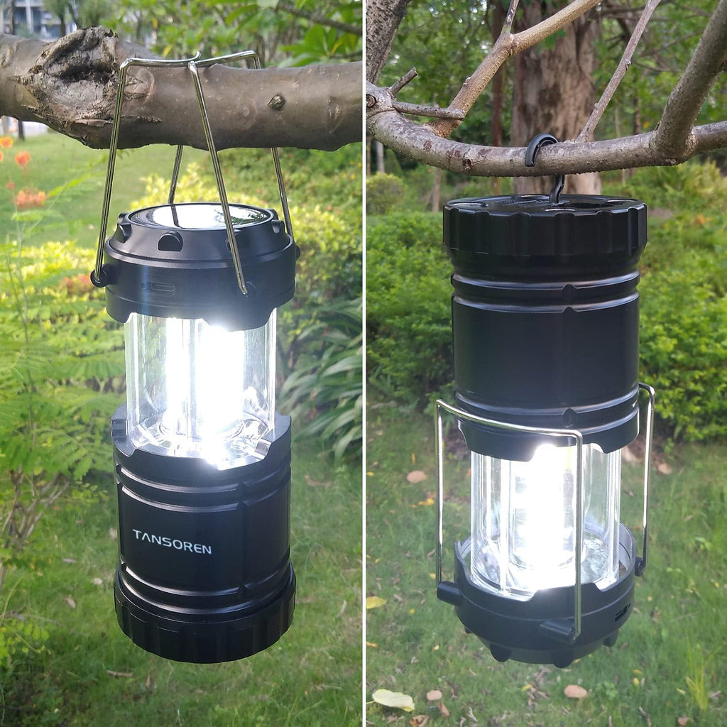 4 Pack Solar Lantern Camping Essentials Lights, LED USB Rechargeable Flashlight for Power Outages, Battery Powered Magnetic Base Operated Lamp for Emergency, Survival Gear and Supplies for Hurricane