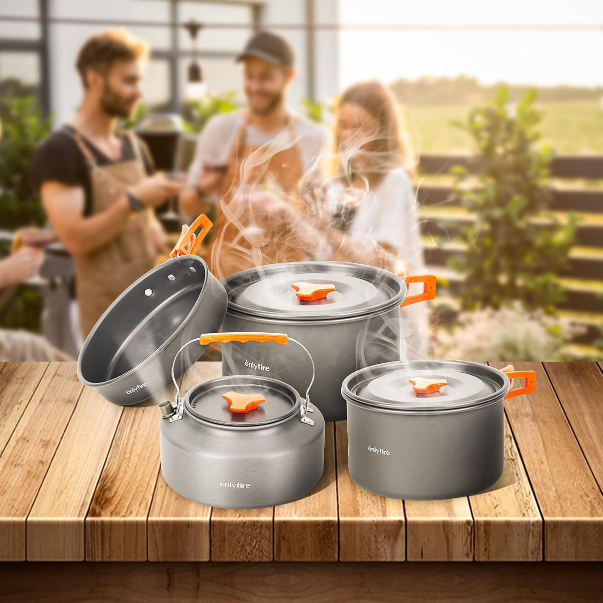ONLYFIRE OUTDOOR LIVING 15 PCs Camping Utensils Cookware Set, CT605