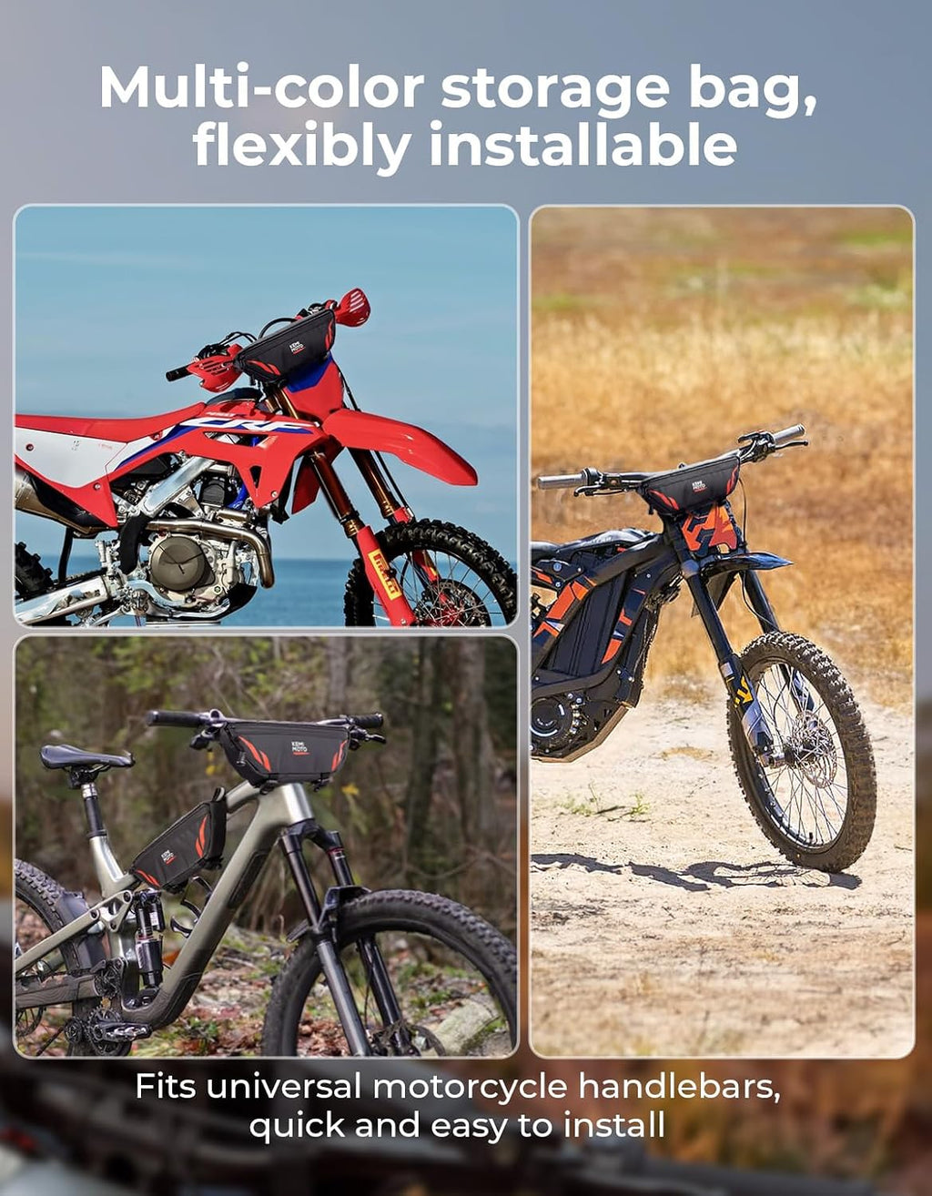 KEMIMOTO Dirt Bike Handlebar Bag Waterproof 1.5L