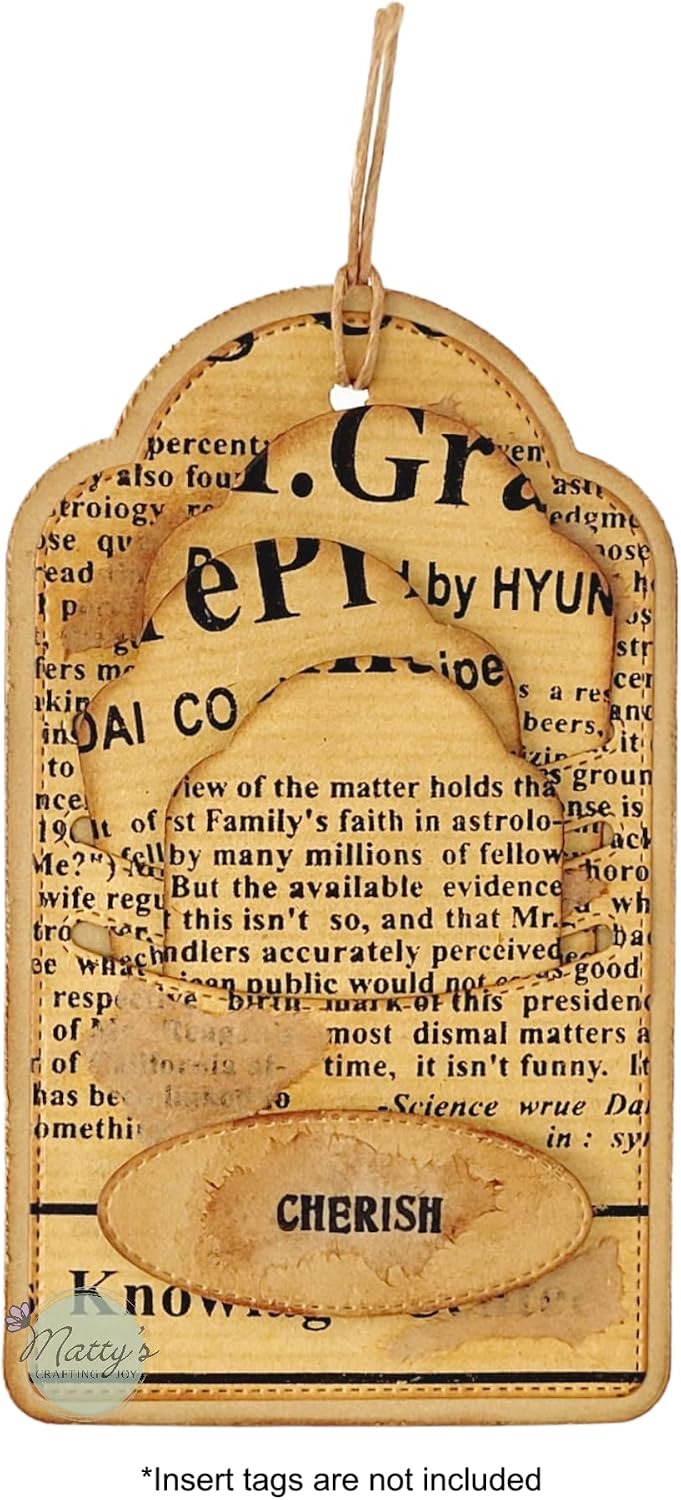 Matty's Crafting Joy Stitched Slot Tag Die Cut, Set of 3