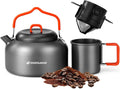 Odoland 1.2L Camping Coffee Pot Camp Coffee Makers, Mug and Coffee Filter