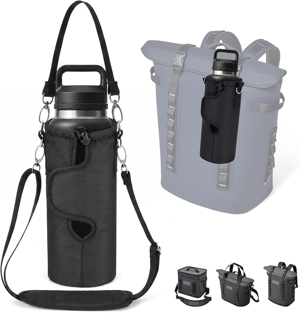 Bottle Holder for HitchPoint Grid Compatible with YETI Camino 20 35 Zip Carryall & Hopper Soft Coolers, Waterproof Oxford Fabric with Stainless Steel Hooks, Hands-Free YETI Bag & Cooler Accessories