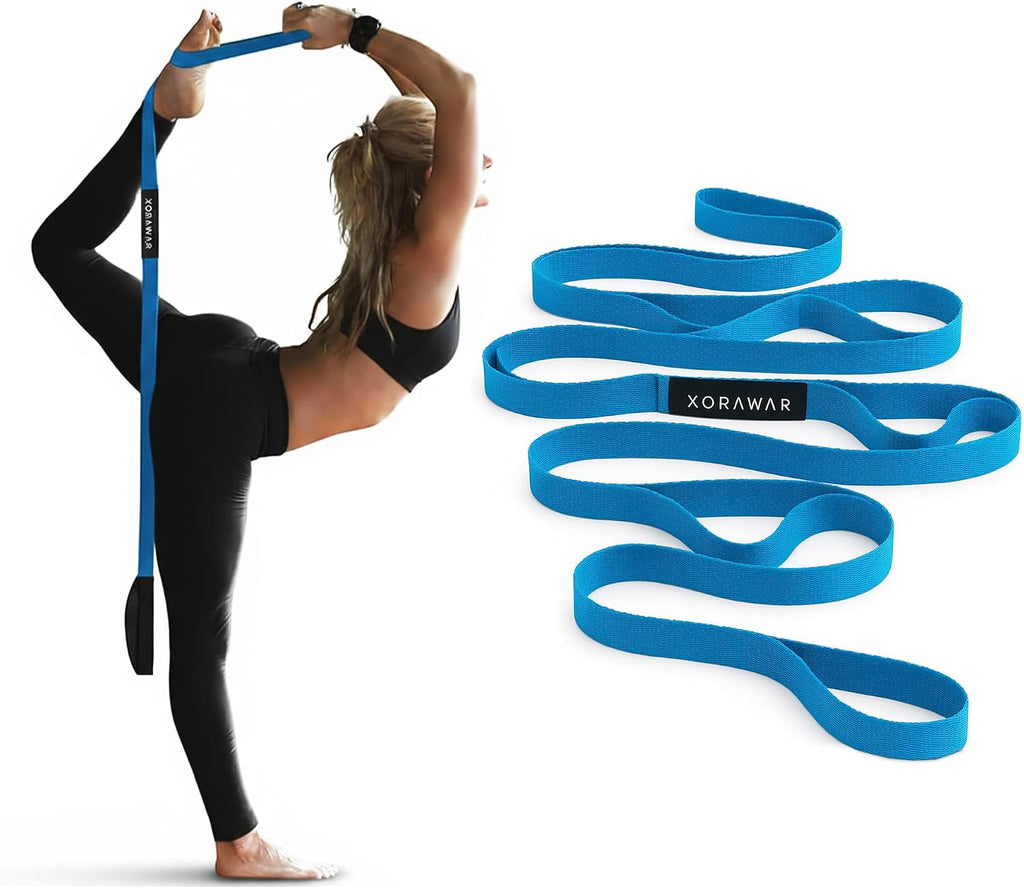 Yoga Blocks 2 Pack | Stretch Straps with Loops | Knee Cushions for Kneeling 2 Packs | Pilates Starter Kit for Women,Pilates Equipment Set, Home Workout Equipment for Women