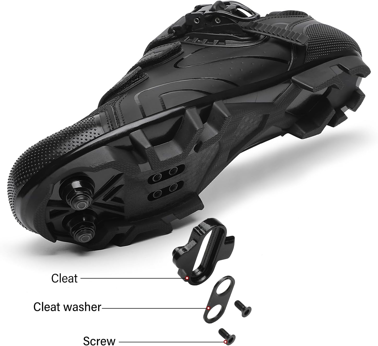 KESCOO Mens Mountain Bike Shoes with 2-Bolts SPD Cleats Cycling Shoes