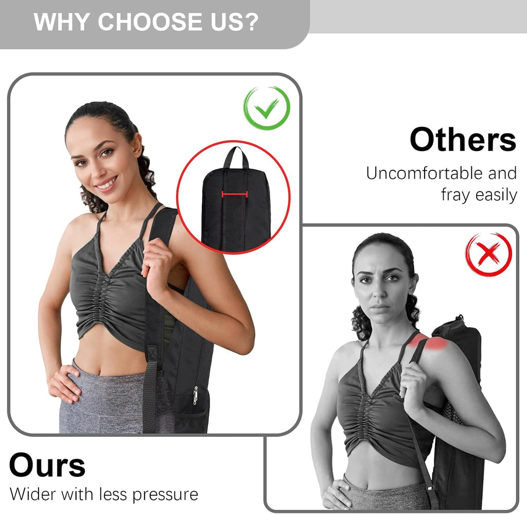 Yoga Mat Bag Carrier with Mesh & Zipper Pockets