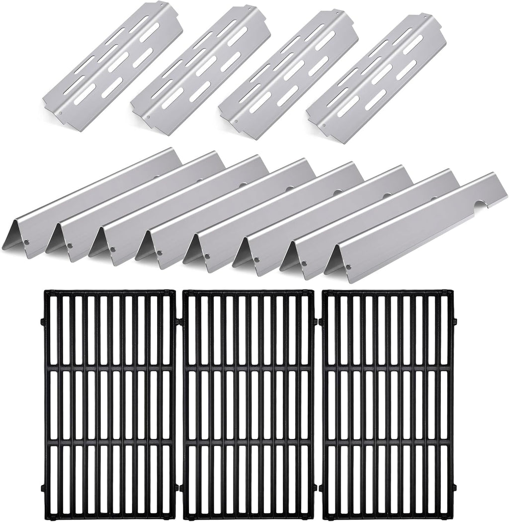 Grill Grates Flavorizer Bars Parts for Weber Genesis II E-410, S-410, Genesis II LX E-440, S-440, Weber 66089, 66097, 66041, 66033, 66796, Stainless Steel Grids Flavor Bars Heat Deflectors