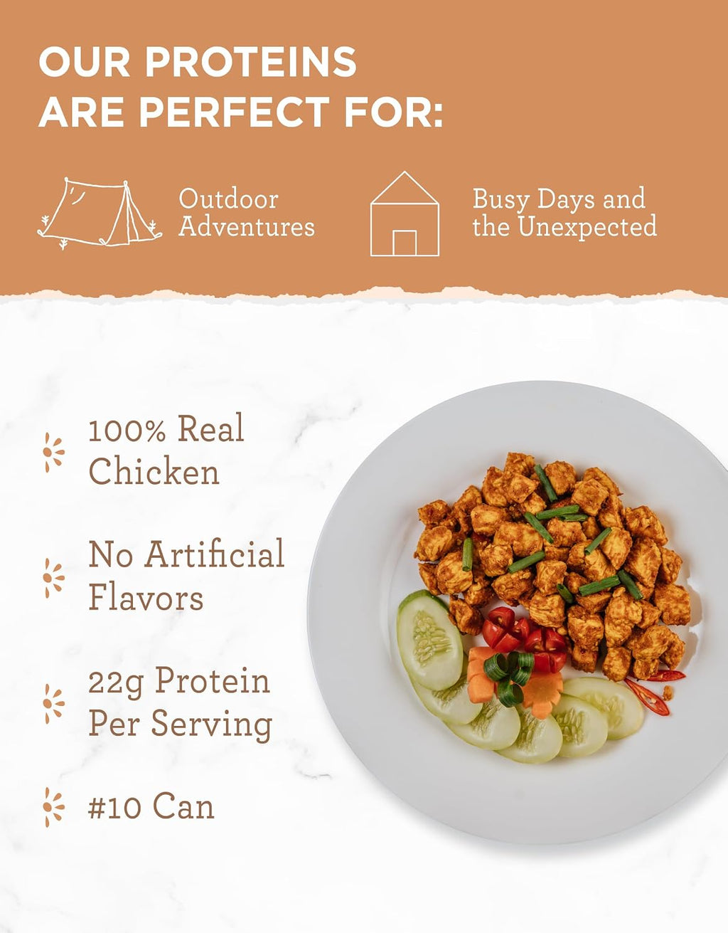 SIMPLE KITCHEN Freeze Dried Chicken #10 Can, 16 Servings, Survival Camping