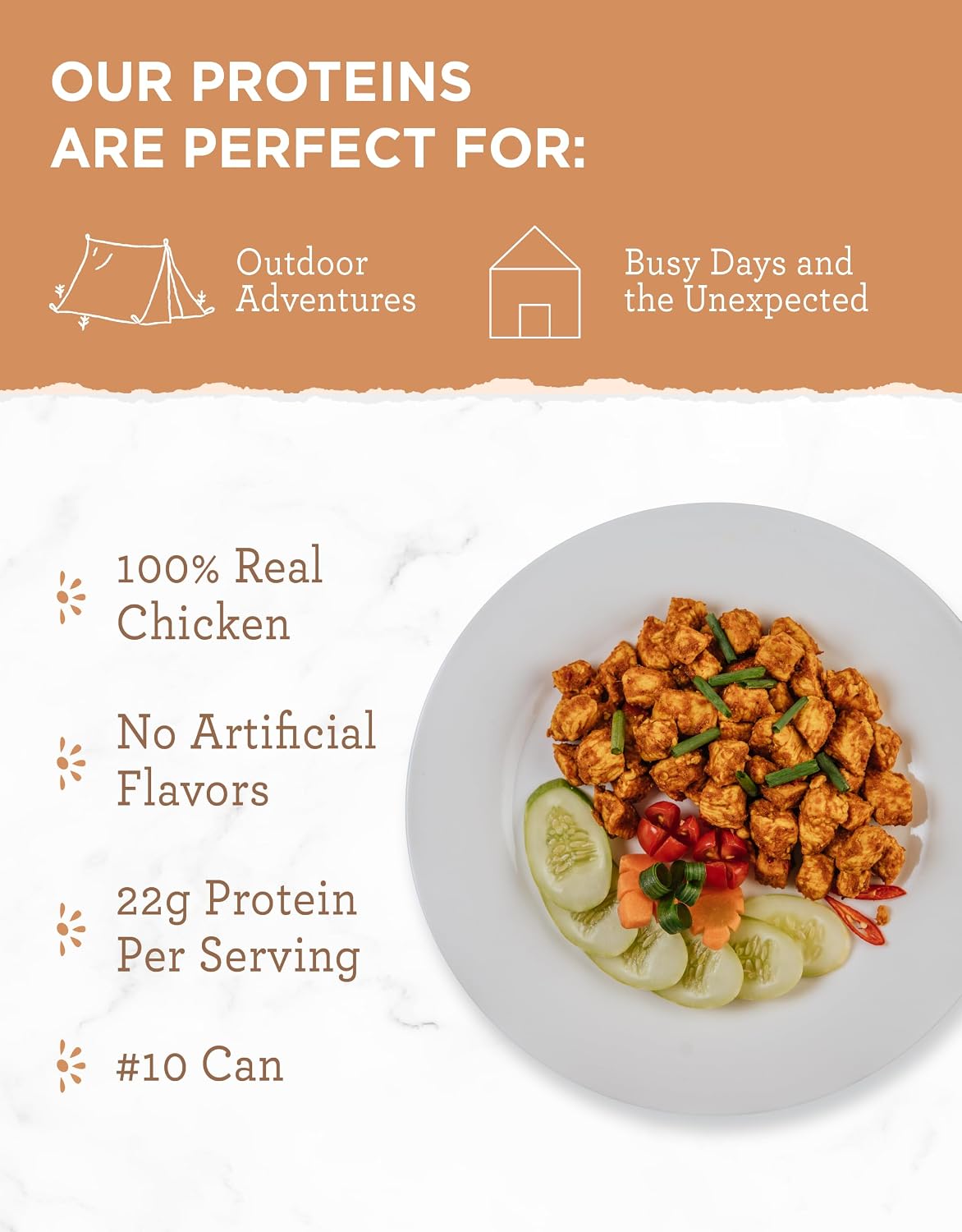 SIMPLE KITCHEN Freeze Dried Chicken #10 Can, 16 Servings, Survival Camping