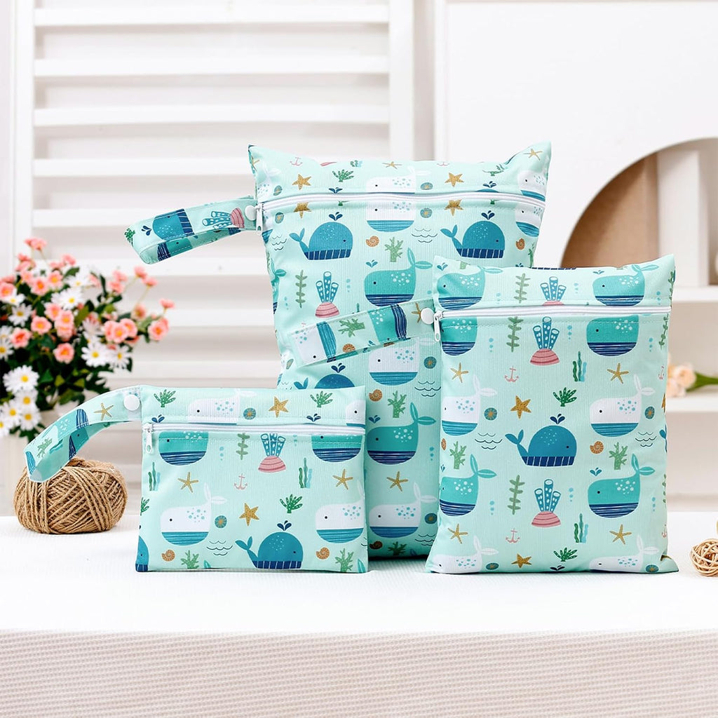 Happy Flute 3 Set Wet Bag Storage Bag Zipper Waterproof Washable