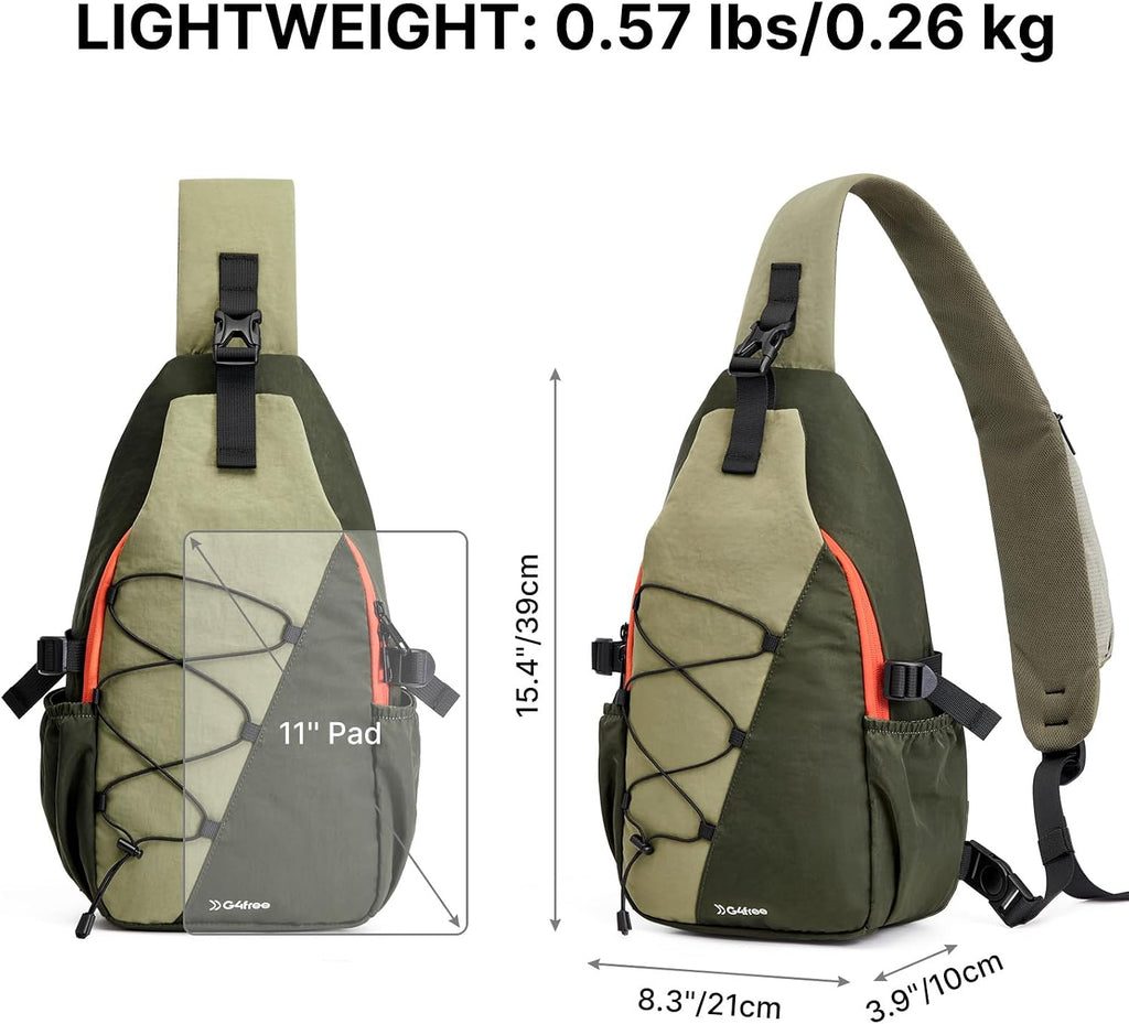 G4Free RFID Blocking Sling Bag for Men Women, Crossbody Bags Hiking Travel